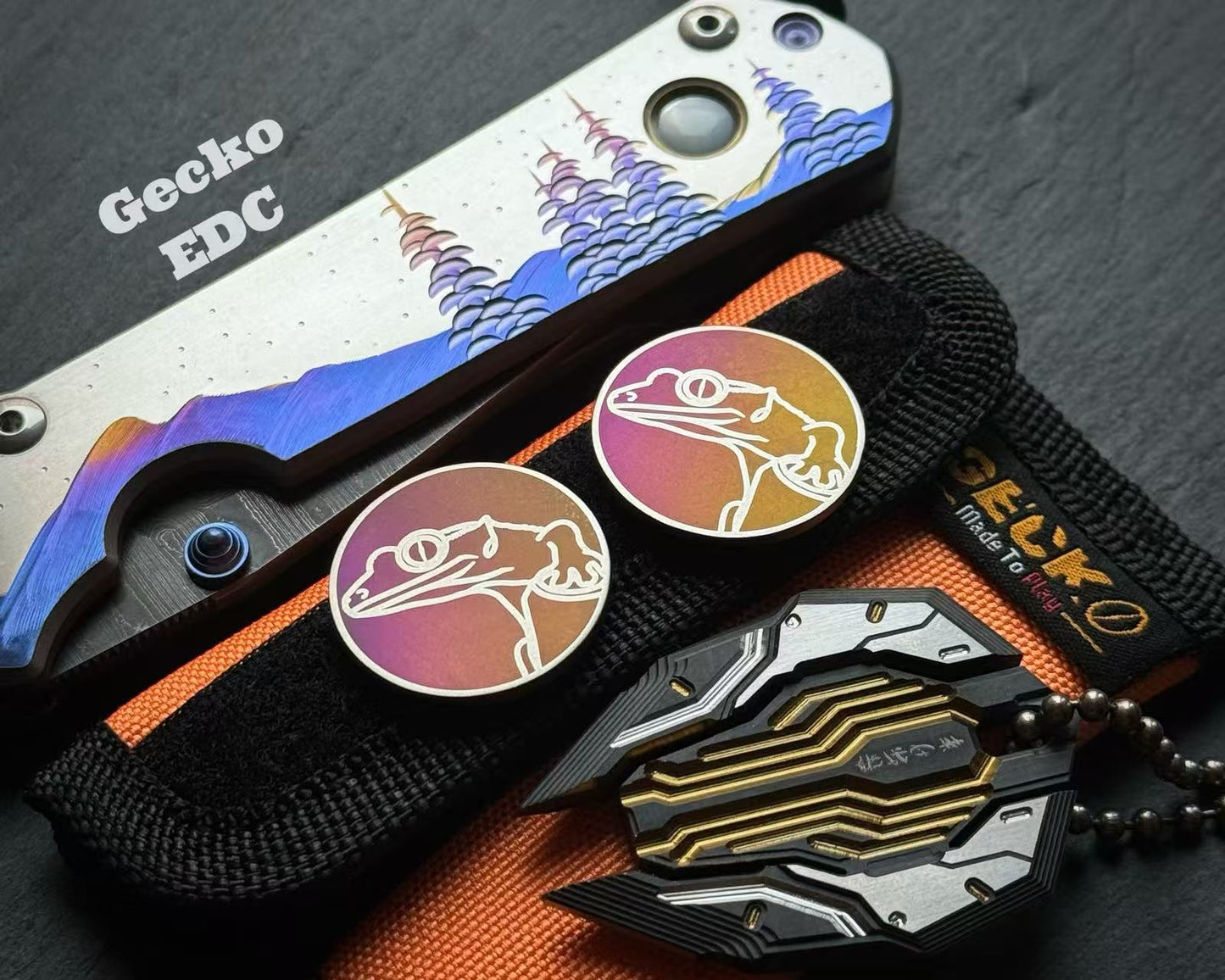 Gecko Ti anodized Patch RE - Gecko Edc